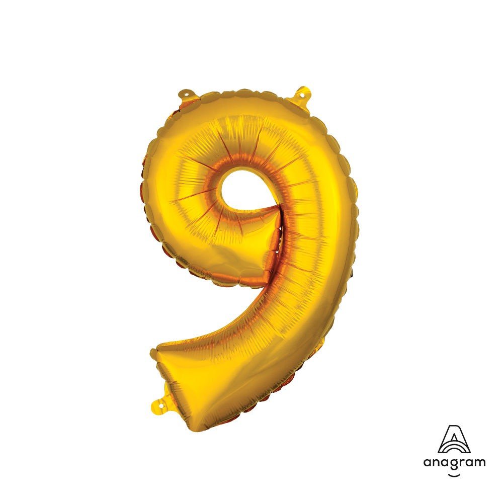 Foil Balloon Number 9 Gold