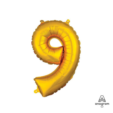 Foil Balloon Number 9 Gold