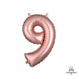 Foil Balloon Number 9 Rose Gold