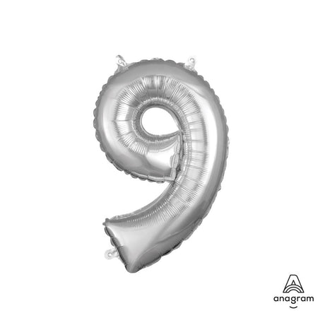 Foil Balloon Number 9 Silver