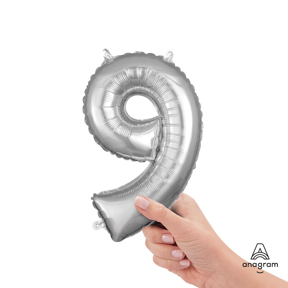 Foil Balloon Number 9 Silver