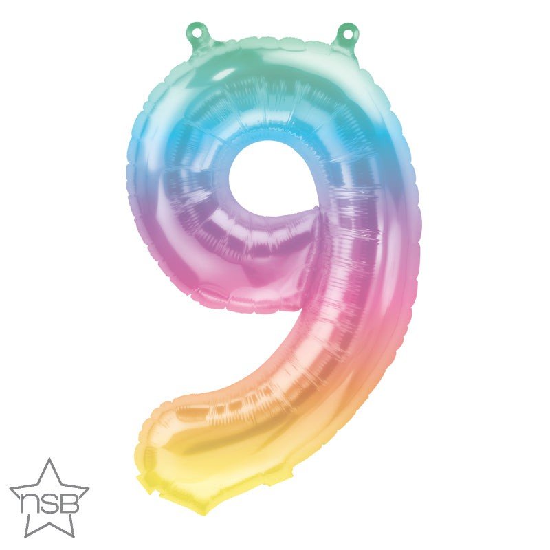 Foil Balloon Number 9 Jelli Ombre