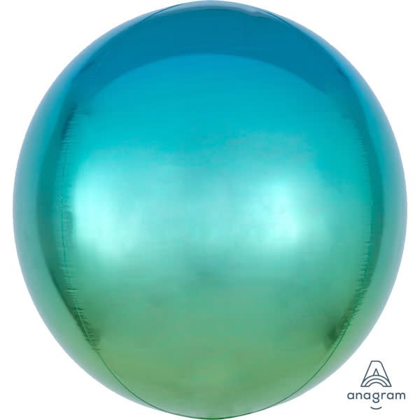 Foil Balloon 16 Inch Ombre Blue & Green Orbz