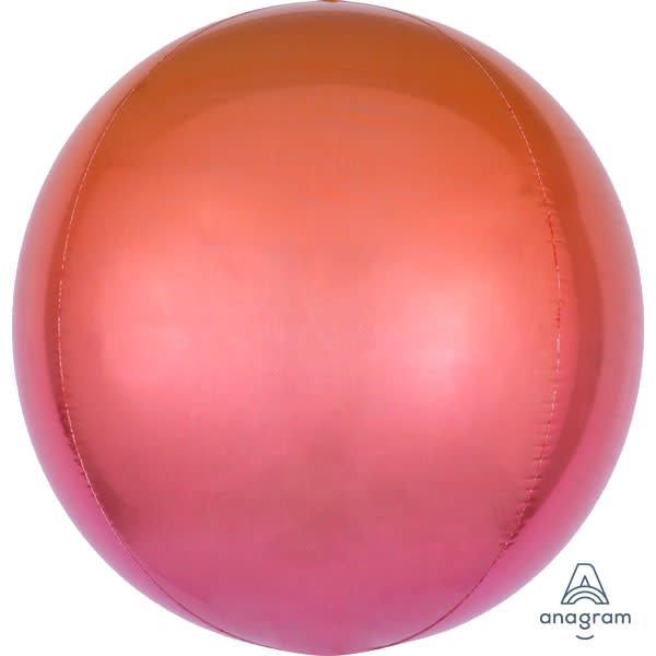 Foil Balloon 16 Inch Ombre Red & Orange Orbz
