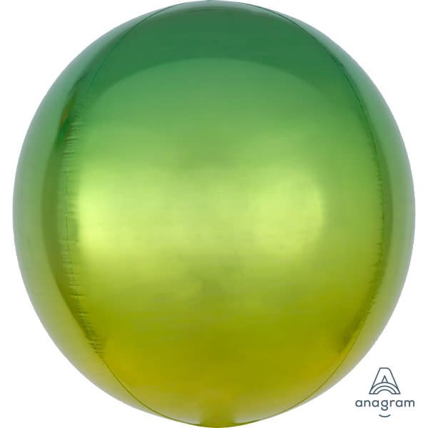 Foil Balloon 16 Inch Ombre Yellow & Green Orbz