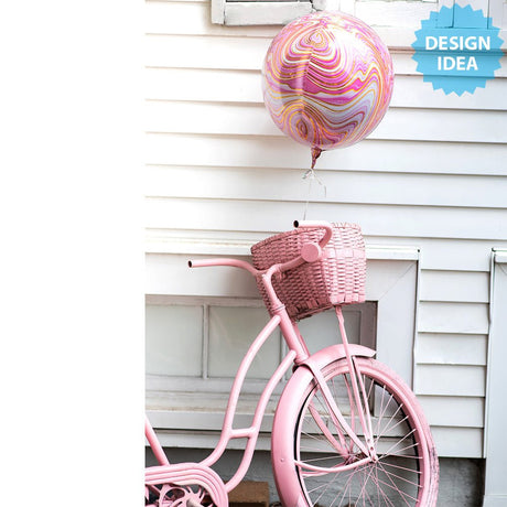 16 Inch Pink Marblez Orbz Foil Balloon