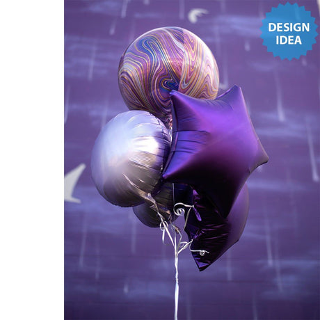 Purple Marblez Orbz Foil Balloon