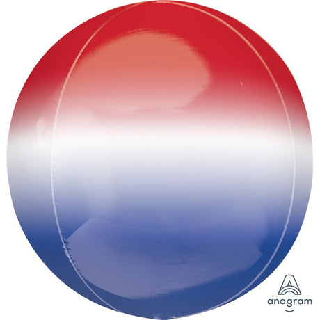 Foil Balloon Red, White & Blue Orbz