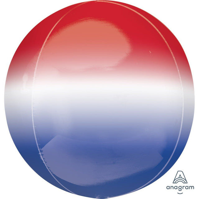 Foil Balloon Red, White & Blue Orbz