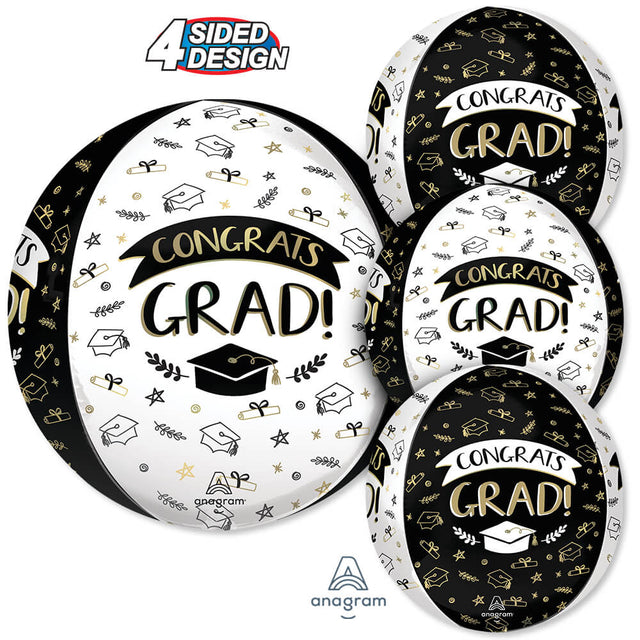 Graduation Foil Orbz Balloon