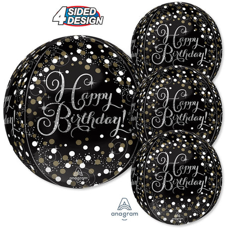 Foil Balloon Sparkling Birthday Orbz