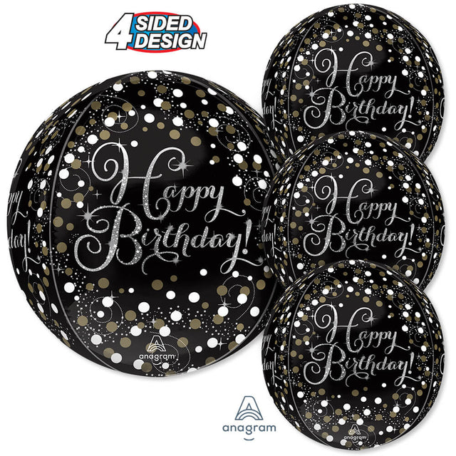 Foil Balloon Sparkling Birthday Orbz