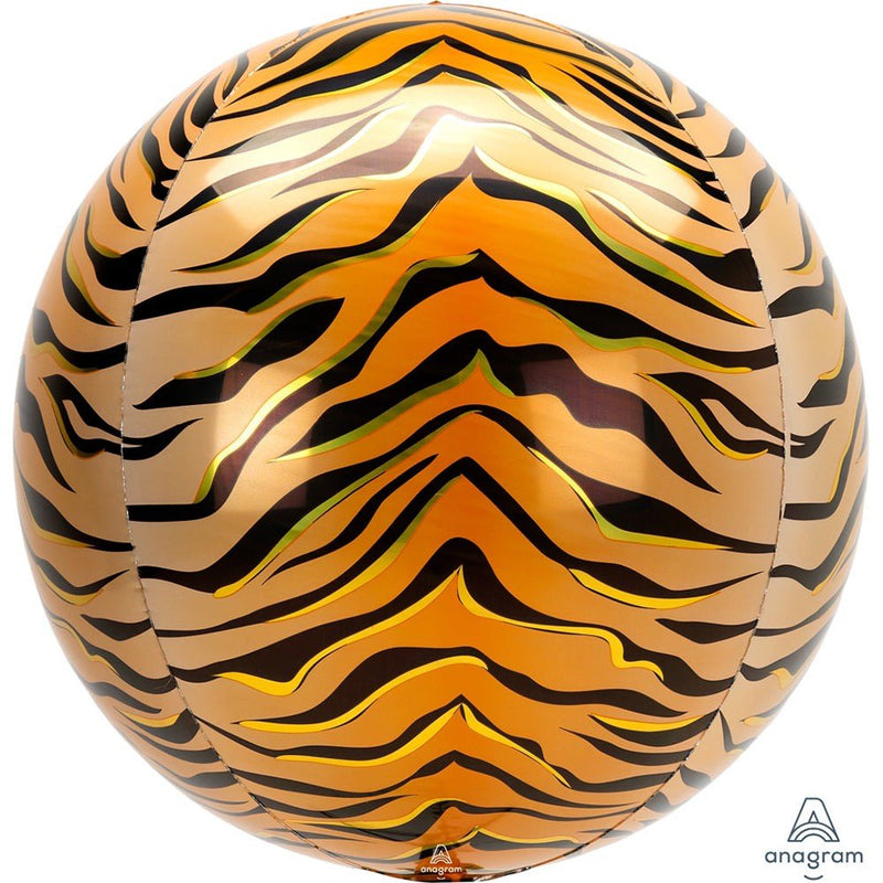 Foil Balloon Tiger Print Orbz 16 Inch