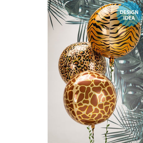 Foil Balloon Tiger Print Orbz 16 Inch
