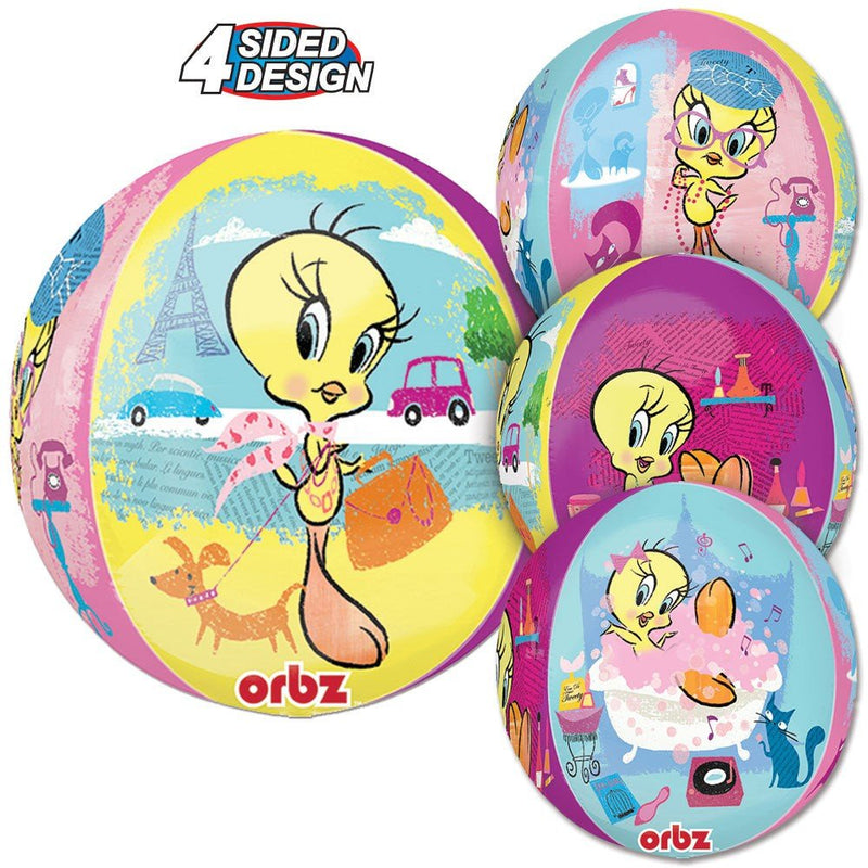 Foil Balloon Tweety Orbz 16 Inch