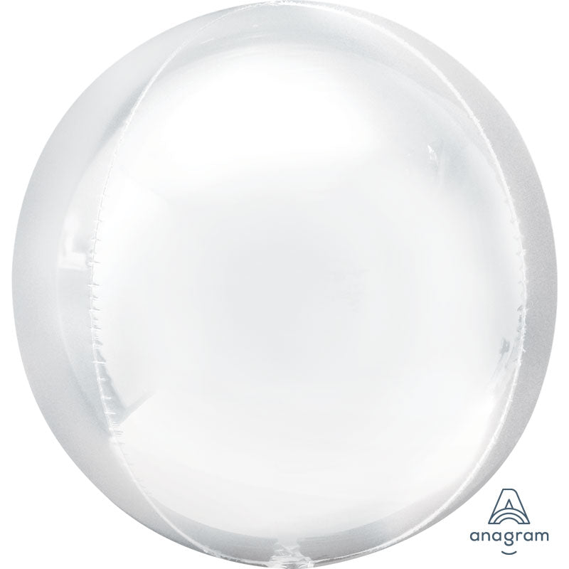 Foil Balloon White Orbz 16 Inch