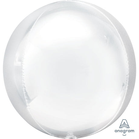 Foil Balloon White Orbz 16 Inch