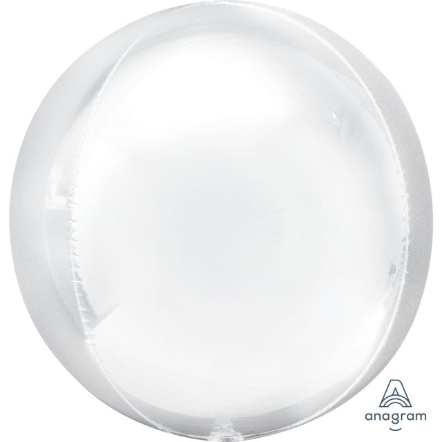 Foil Balloon White Orbz 16 Inch