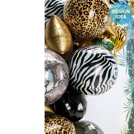 Foil Balloon Zebra Print Orbz 16 Inch