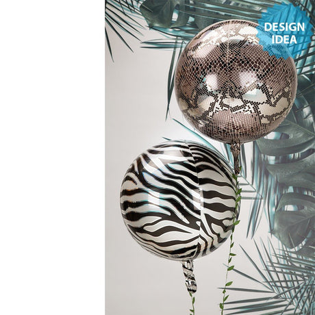 Foil Balloon Zebra Print Orbz 16 Inch