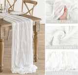 Gauze Cheesecloth Table Runner 10 ft x 38 in White