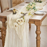Cheesecloth Table Runner 10 ft x 38 in Ivory