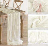 Cheesecloth Table Runner 10 ft x 38 in Ivory