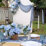 Premium Gauze Cheesecloth Table Runner 10 ft x 38 in Dusty Blue