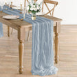Premium Gauze Cheesecloth Table Runner 10 ft x 38 in Dusty Blue