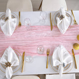 Gauze Cheesecloth Table Runner 10 ft x 38 in Pink