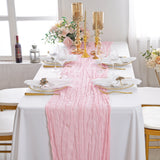 Gauze Cheesecloth Table Runner 10 ft x 38 in Pink