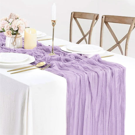Gauze Cheesecloth Table Runner 10 ft x 38 in Lavender