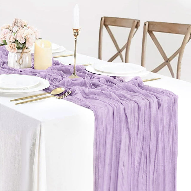 Gauze Cheesecloth Table Runner 10 ft x 38 in Lavender