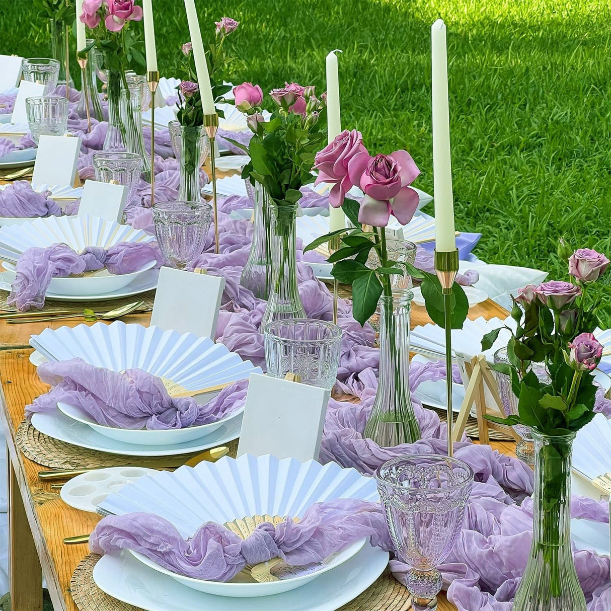 Gauze Cheesecloth Table Runner 10 ft x 38 in Lavender
