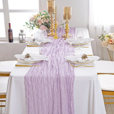 Gauze Cheesecloth Table Runner 10 ft x 38 in Lavender