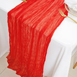 Gauze Cheesecloth Table Runner 10 ft x 38 in Red