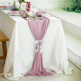 Gauze Cheesecloth Table Runner 10 ft x 38 in Mauve