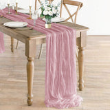 Gauze Cheesecloth Table Runner 10 ft x 38 in Mauve