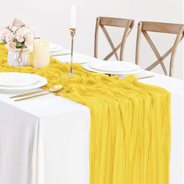 Gauze Cheesecloth Table Runner 10 ft x 38 in Canary Yellow