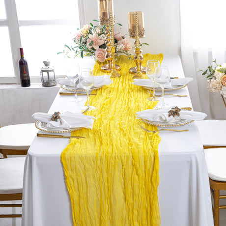 Gauze Cheesecloth Table Runner 10 ft x 38 in Canary Yellow
