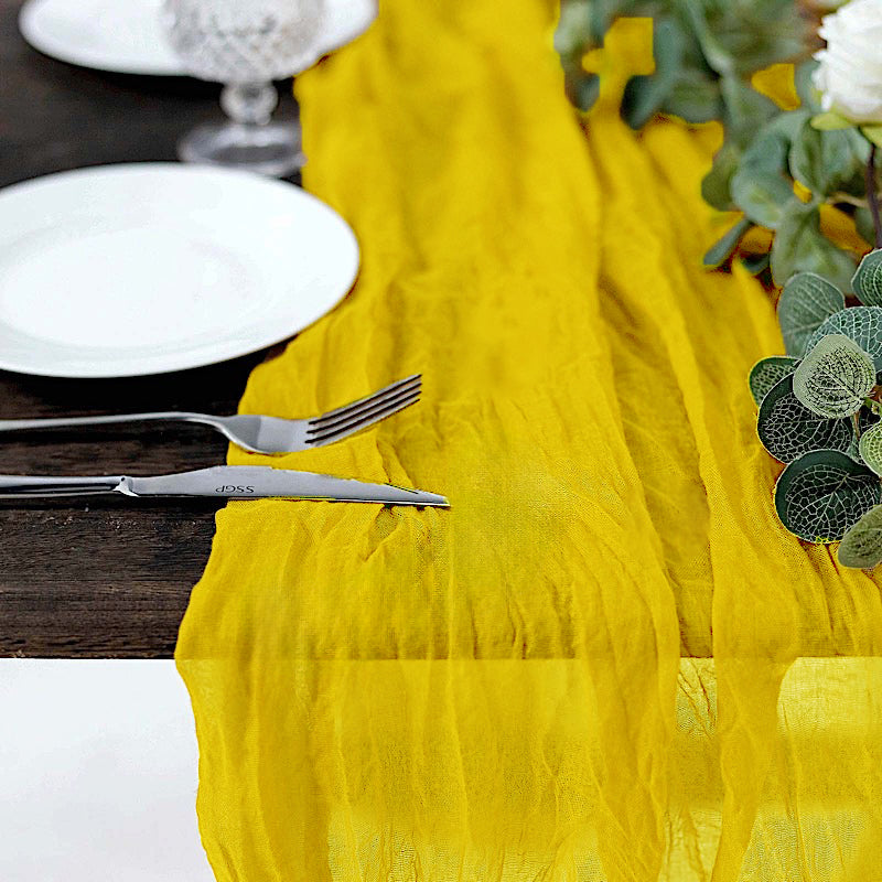Gauze Cheesecloth Table Runner 10 ft x 38 in Canary Yellow