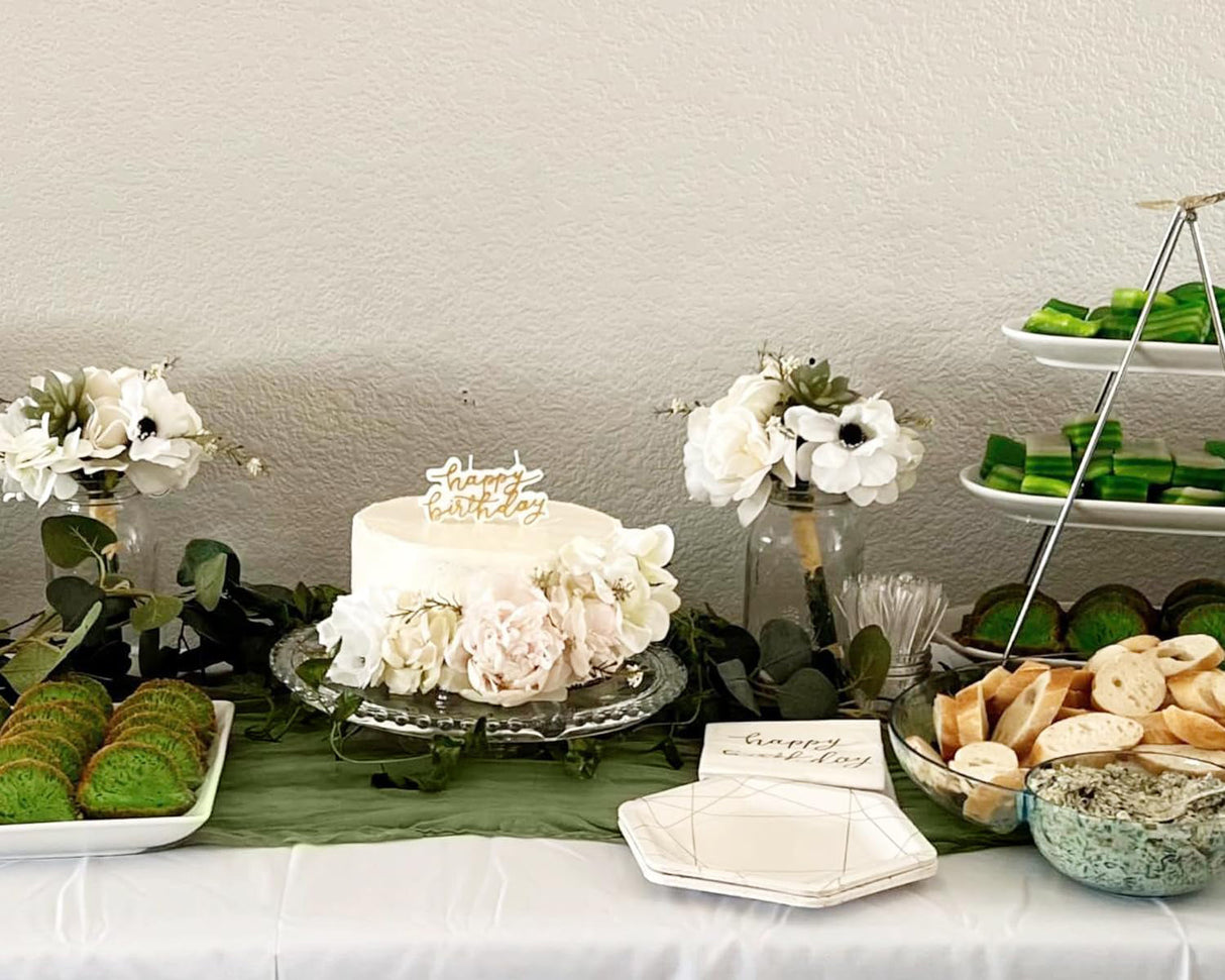 Gauze Cheesecloth Table Runner 10 ft x 38" Moss Green/Olive Green