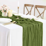 Gauze Cheesecloth Table Runner 10 ft x 38" Moss Green/Olive Green