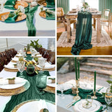 Gauze Cheesecloth Table Runner 10 ft x 38 in Hunter Green/Holly Green
