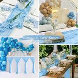 Cheesecloth Table Runner 10 ft x 38 in Baby Blue