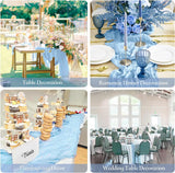 Cheesecloth Table Runner 10 ft x 38 in Baby Blue