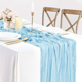 Cheesecloth Table Runner 10 ft x 38 in Baby Blue