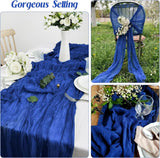 Table Runner Premium Gauze Cheesecloth 10 ft x 38 in Royal Blue
