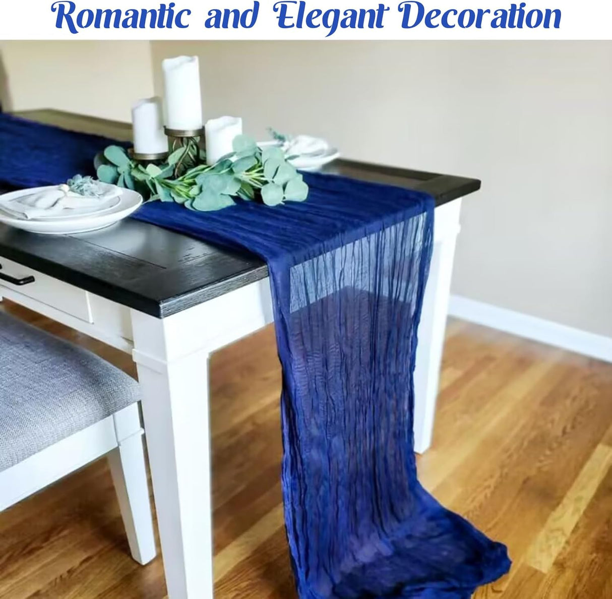 Table Runner Premium Gauze Cheesecloth 10 ft x 38 in Royal Blue