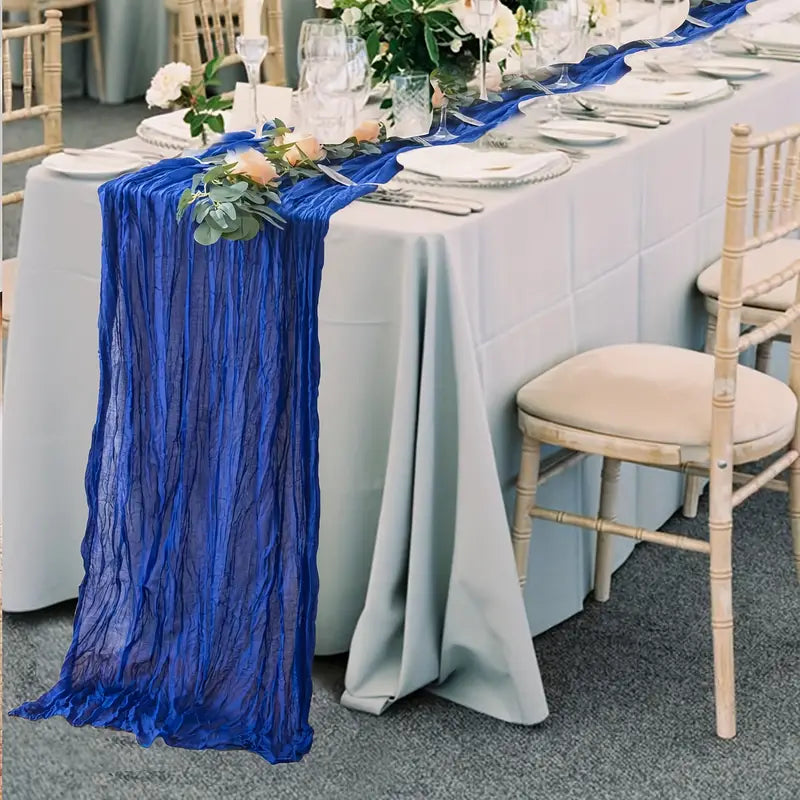 Table Runner Premium Gauze Cheesecloth 10 ft x 38 in Royal Blue